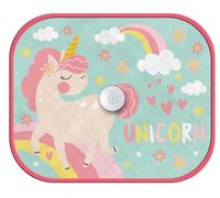 COPPIA TENDINE LATERALI PER AUTO DA CM 44X35 DI UNICORNO CON APPLICAZIONE A VENTOSA DA CM CON PROTEZIONE RAGGI UV OLTRE IL 97%