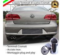 COPPIA TERMINALE SCARICO CROMATO LUCIDO ACCAIO INOX VW PASSAT B7 SCARICO DOPPIO