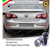 COPPIA TERMINALE SCARICO CROMATO LUCIDO ACCAIO INOX VW PASSAT CC SCARICO DOPPIO