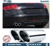 Coppia TERMINALI di Scarico per AUDI TT 8J CROMATI in ACCIAIO Inox Plug & Play