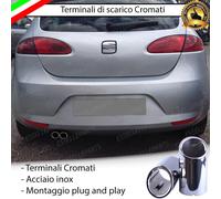 COPPIA TERMINALI DI SCARICO PER MARMITTA FINALINO CROMATO INOX SEAT LEON 1P1