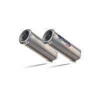 Gpr Exclusive M3 Natural Titanium Dual Monster 696 08-14 Cat Homologated Slip On Muffler Argento Homologated