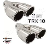 Coppia Terminali Scarico Doppio in Acciaio Inox Cromato 2 Pz Simoni Racing Trx18