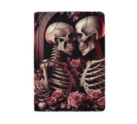Coppia teschio di San Valentino Till Death Do Us Part - Custodia per passaporto da donna, Coppia Teschio di San Valentino Till Death Do Us Part