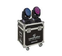 COPPIA TESTA MOBILE WASH LED 36X12W 18W RGBW A UV FLIGHT CASE POWERCON GANCI DMX