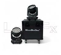Coppia Teste Mobili Wash LED Aura 19x15W RGBW Zoom + Flightcase