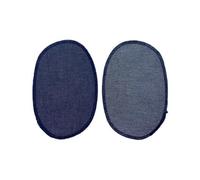 Coppia Toppe Patches Termoadesive Jeans Rimagliate Marbet Duek 15x10 Cm