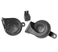Coppia Trombe Clacson Bitonale Ø 85 mm 12V Avvisatore Acustico Auto C42005