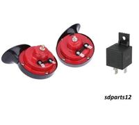 Coppia Trombe Clacson Bitonali 12V Auto Moto Camper Tuning 120 DB Automobile