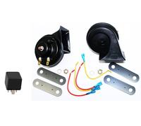 Coppia Trombe Clacson Bitonali 12V. per Auto Moto Camper 105/113 Db Automobile