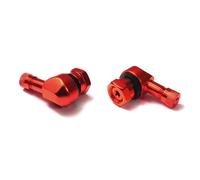 COPPIA VALVOLE RUOTE A 90° PER CERCHI MOTO IN ALLUMINIO ANODIZZATO COLORE ROSSO