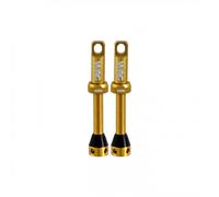Coppia Valvole Tubeless Alluminio 44mm Oro Presta Bici MTB