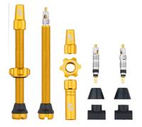 COPPIA VALVOLE TUBELESS ALLUMINIO 60mm ORO WOLFTOOTH COMPATIBILI INSERTI