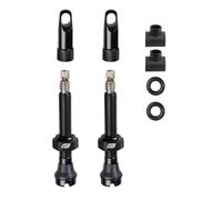 Coppia valvole tubeless strada e MTB FORCE in alluminio 44 mm - Colore: Nero