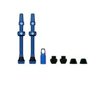 coppia valvole tubeless v2 alluminio presta 44mm blu - compatibile con inserto a