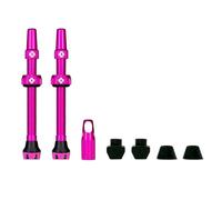 coppia valvole tubeless v2 alluminio presta 44mm rosa - compatibile con inserto