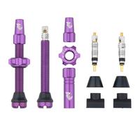 COPPIA VALVOLE TUBELESS WOLFTOOTH 44MM IN ALLUMINIO VIOLA COMPATIBILI INSERTI