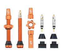 COPPIA VALVOLE TUBELESS WOLFTOOTH ALLUMINIO 44MM ARANCIO PER INSERTI CERCHI MTB