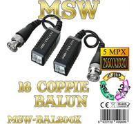 Coppia Video Balun Innesto AHD TVI CVI CVBS per Cavo Lan Cat 5 / 6 Fino a 5Mpx