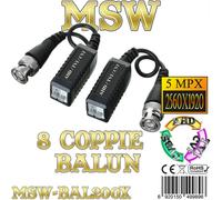 Coppia Video Balun Innesto AHD TVI CVI CVBS per Cavo Lan Cat 5 / 6 Fino a 5Mpx