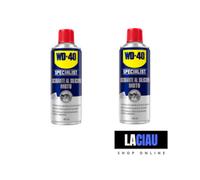COPPIA WD40 SPECIALIST MOTO 400ml LUCIDANTE AL SILICONE X PLASTICA, METALLO ECC.