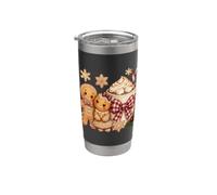 Coppia zenzero Natale Fiocchi di cioccolata Bicchiere termico in acciaio inox doppia parete