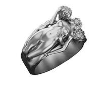 Coppie Anelli per E Lei Insieme Anello esagerato, regalo e uomo, San, coppia, anelli, anelli Niente Fango Niente Anello Di Loto (Silver, 10)
