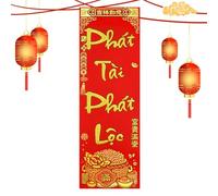 Coppie di primavera vietnamita, Capodanno lunare Festival di primavera coppie vietnamite | Polvere d'oro stampa a caldo Festival di primavera ornamenti da parete per lunare asiatico