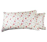 Coppie Federe Bottoni Vari Disegni 100% Cotone Made in Italy (Mis. 52x82 cm, Farfalle Rosso)