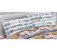 Coppie Federe Guanciali Simpatiche 50x80 Club Surf Vintage New York 100% Cotone