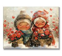 Coppie Fiore Dipingere con i Numeri, Dipingere con i Numeri Adulti, Portare Pennelli e Colori Acrilici, Tela Senza Pieghe Kit di Pittura a Olio, Decorazioni Casa (Senza Cornice) 50x70cm w0d-265