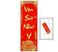 Coppie primaverili vietnamite, coppie vietnamite per il festival di primavera del capodanno lunare | Ciondolo per porta con stampa a caldo in polvere d'oro, ornamenti da parete tradizionali per