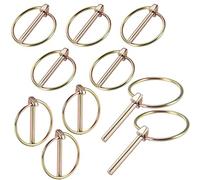 Coppiglie ad Anello, 10 pezzi 4,5mm x 40mm Perni di Sicurezza Rotondi, Spine a Scatto, per rimorchi, trattori, veicoli agricoli(Giallo)