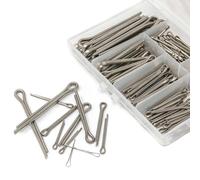 Coppiglie caricate a molla da 230 pezzi | Kit assortimento di grandi | Copiglie in acciaio zincato di 6 dimensioni | Le forcine dritte tengono in posizione gli spilli o i a