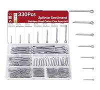 Coppiglie in Acciaio Inox 304, Lotto da 330 Pezzi, Set Coppiglia(M1, M1.5, M2, M2.5, M3, M4, M5) per Manutenzione, Meccanica, Fai Da Te