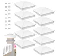 Copre pali - PP 10,2 x 10,2 x 3,5 cm | Coperture per pali nere con protezione decorativa, resistenti ai raggi UV, tappi per legno, giardino, patio, molla, esterno