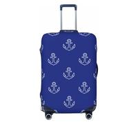 Copre per bagagli da viaggio con ancora blu scuro bianco carino - Elasticità Valigie Coperture Protector per bagagli 45-81 cm, Nero , XL