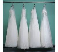 Copri abito da sposa Trasparente Morbido Tulle Abito da sposa Abbigliamento per abiti Protezione antipolvere Custodia Custodia Cover Lungo 1PC
