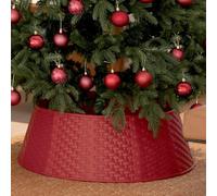 Copri Albero di Natale Base: Gonna per Cesta Collare Base Christmas Tree Skirt Plastica 71cm Diametro Fondo - Simple Rosso