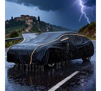 Copri Auto per Esterno per Tesla Model 3 Telo Copriauto Impermeabile Tutte le Stagioni, Resistente a Pioggia Neve e Sole, con Chiusura Lampo, Catarifrangenti e Borsa di Custodia,Nero