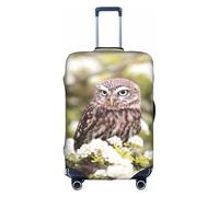 Copri bagagli con gufo e fiore, elastico, lavabile, antigraffio, adatto per 45,7-81,3 cm, bianco, s