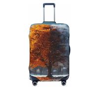 Copri bagagli da viaggio con albero delle due stagioni - Copertura elastica per valigie, protezione per bagagli 45-81 cm, Nero, X-Large