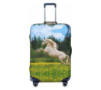 Copri bagagli da viaggio con cavallo che si alza sul campo, elastiche, per valigie, 45-81 cm, Nero , M