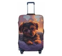 Copri bagagli da viaggio con cucciolo sdraiato su una nuvola - Copertura elastica per valigie da 45,7 - 81,7 cm, Nero , M