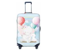 Copri bagagli da viaggio con grazioso elefante che vola con palloncino - Elasticità Valigie Coperture per bagagli 45-81 cm, Nero , M