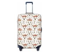 Copri bagagli da viaggio con stampa di pecore rosa, lavabile, per valigie, 45-81 cm, alta elasticità, Nero , M