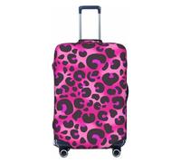 Copri bagagli da viaggio con stampa leopardata rossa e rosa - Elasticità coperture per valigie protezione per bagagli 45-81 cm, Nero , XL