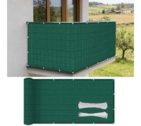 Copri Balcone 50 x 220 cm in HDPE 220G ㎡, Permeabile, Anti-Uv, Frangivento, Protezione Solare, Schermo per La Privacy Del Balcone con Fascette e Funi para Jardín Exterior, Verde