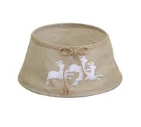 Copri base albero tessuto pieghevole renne beige tondo cm Ø56xh25