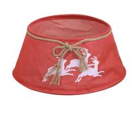 Copri base albero tessuto pieghevole renne rosso tondo cm Ø56xh25